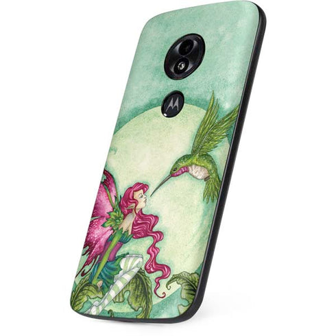 Amy Brown Flirting Fairy and Hummingbird Moto E5 Play Skin